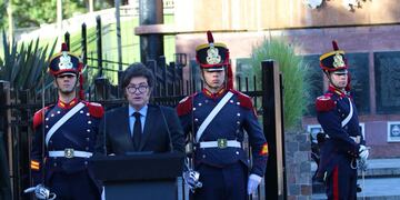Milei en el acto de Malvinas