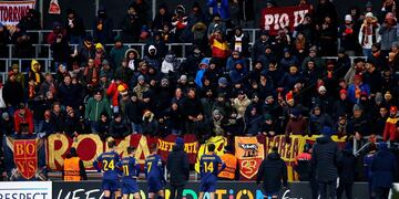 Los hinchas en el estadio del Bodo/Glimt, en Noruega, el día de la estrepitosa caída de la Roma 6 a 1.