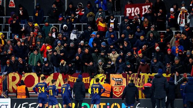 Los hinchas en el estadio del Bodo/Glimt, en Noruega, el día de la estrepitosa caída de la Roma 6 a 1.