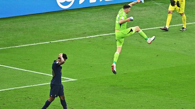 Como para verlo una y cien veces: "Dibu" Martínez, el héroe en la tanda de penales contra Francia.