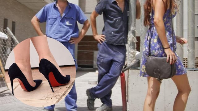 En el video se muestra a un hombre subido a zapatos altos minimizando el acoso callejero a la vestimenta.