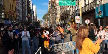 Protesta de comerciantes cordobeses, en Colón y General Paz.