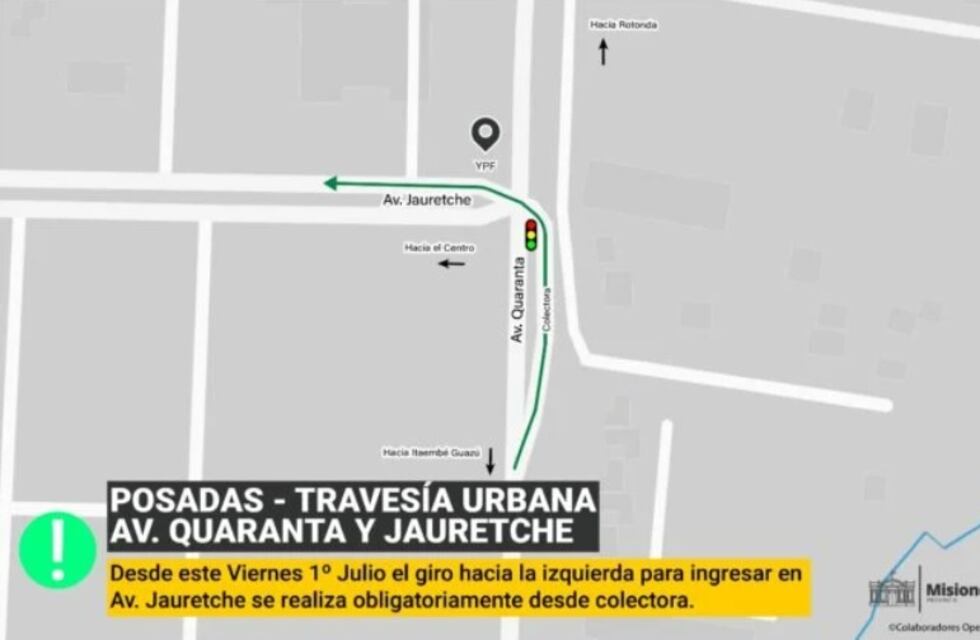 Ya se encuentra habilitada la colectora para ingreso por Jauretche