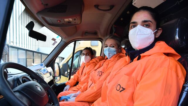El equipo de mujeres, listas para las emergencias del 107. (Municipalidad de Córdoba)