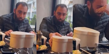 Estaba almorzando sushi y recibió la mejor noticia de todas