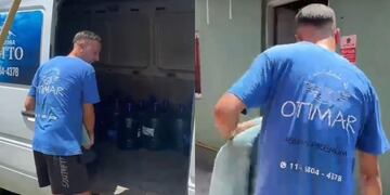 El hombre fue a una casa y le pagaron de una manera particular.