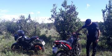 Recuperan motocicleta robada hallada en un monte en Oberá.
