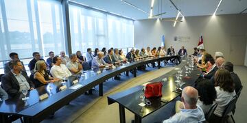 Reunión de Llaryora con directores de los hospitales de la provincia. (Gentileza: Prensa Gobierno de la provincia Córdoba)