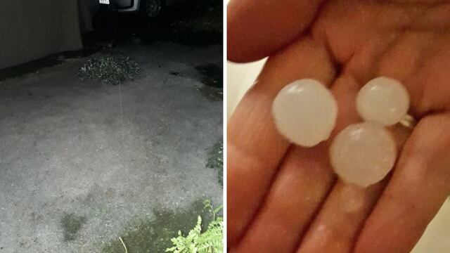 Lluvia e importante caída de granizo en Mendoza.