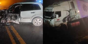 Un hombre chocó contra dos camiones en Córdoba.