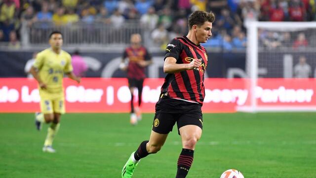 Julián Álvarez debutó como titular en el primer amitoso del Manchester City ante el América de México.