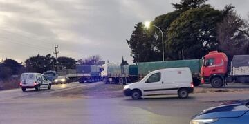 En Villa La Ribera se montó una de las protestas por la falta de gasoil.