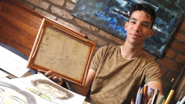 Agustín Marcet se crió entre artistas. Es el sanjuaninio que con un dibujo conquistó al "Dibu" Martínez.
