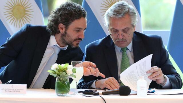 Juntos. Santiago Cafiero y Alberto Fernández (La Voz/Archivo).