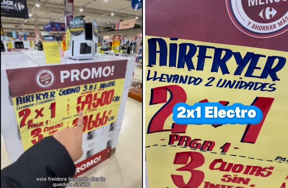 Un supermercado lanzó un 2x1 de locura: una freidora y un parlante por menos de lo que cuesta uno