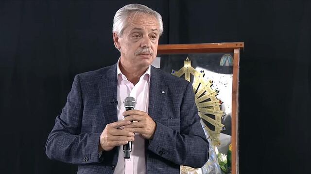 Alberto Fernández desde Luján: “Argentina necesita terminar con los desencuentros y recuperar la paz”. / Foto: Télam