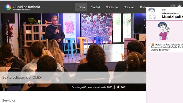 Presentan a Rafi, el asistente virtual de la Municipalidad de Rafaela