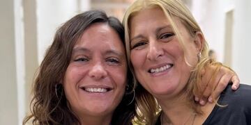 Valeria Soltermam junto a Paula Caligari, rafaelina que padece fibromialgia.