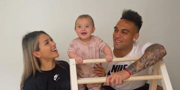 Agustina Gandolfo, Nina y Lautaro Martínez.