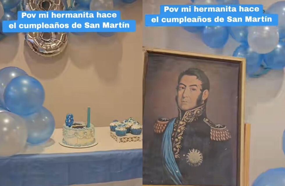 Cumplió 8 años, lo festejó con temática del General San Martín y se hizo viral en TikTok