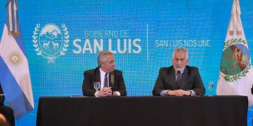Alberto Fernández y Alberto Rodríguez Saá anunciaron obras para San Luis