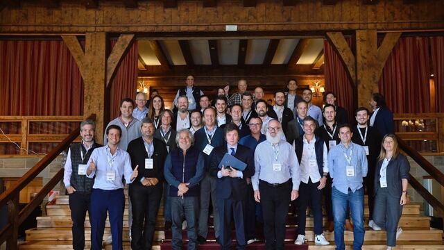Milei junto a empresarios, en Bariloche