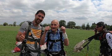 Coco Giusti volvó en paracaidas a sus 96 años. (Gentileza LG)