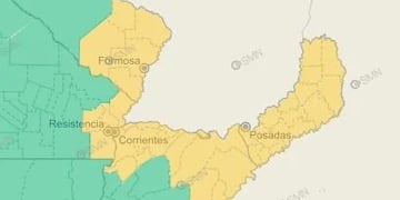 Alerta amarilla por tormentas en Misiones.