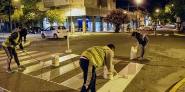 Pintaron las sendas peatonales