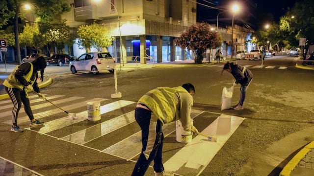 Pintaron las sendas peatonales