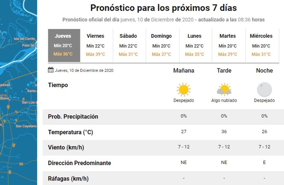 Pronostico de jornada muy calurosa para el Chaco