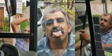 El agresor quedó registrado por el celular de la conductora.