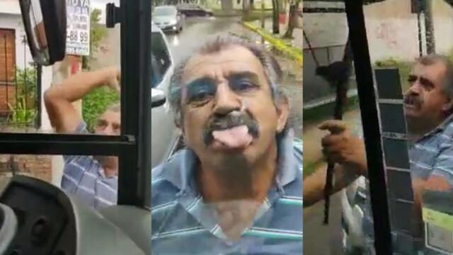 El agresor quedó registrado por el celular de la conductora.