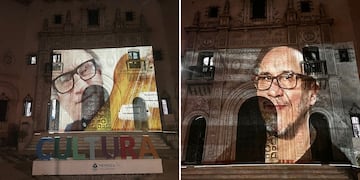 Homenaje a "Marciano" Cantero en el Ministerio de Cultura y Turismo de Mendoza: realizaron un mapping con sus fotos (Gentileza)