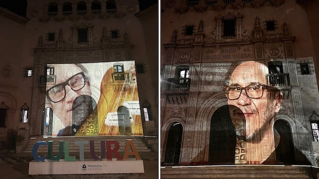 Homenaje a "Marciano" Cantero en el Ministerio de Cultura y Turismo de Mendoza: realizaron un mapping con sus fotos (Gentileza)