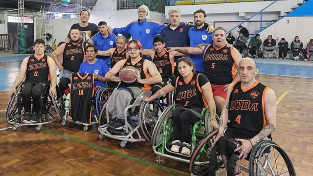 DUBa con el puntaltense Leonardo Sarraúa (5), participó del segundo cuadrangular de la Liga Nacional de basquetbol en silla de ruedas.