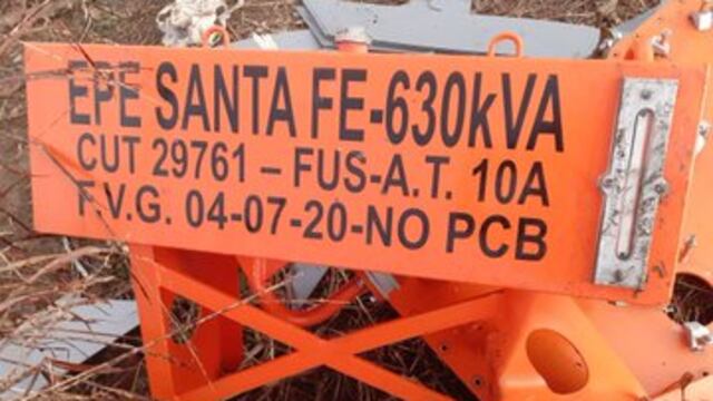 Vandalismo en una zona rural de Pujato (Twitter Epe oficial)