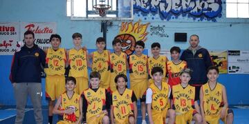 Pedro Del Grazia, Ignacio Rial, Simón Avaca y León Herman, puntaltenses  que integran el plantel U-13 de Bahiense del Norte.