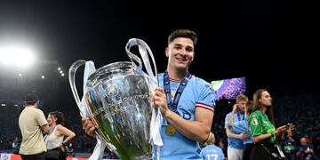 Julián Álvarez y una nueva consagración. A sus 23 años, es campeón de Liga de Campeones de Europa con Manchester City.