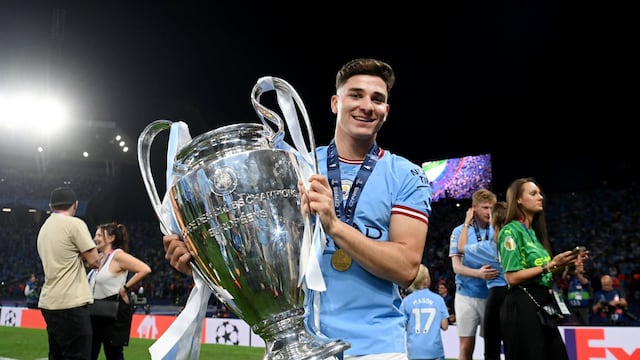 Julián Álvarez y una nueva consagración. A sus 23 años, es campeón de Liga de Campeones de Europa con Manchester City.