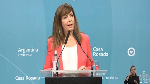 La portavoz, en conferencia de prensa.