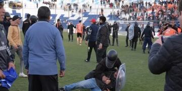 Los destrozos se produjeron en la final Unión-Aberastain.