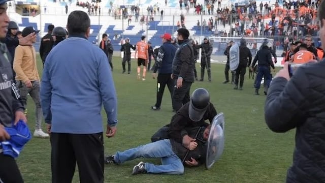 Los destrozos se produjeron en la final Unión-Aberastain.