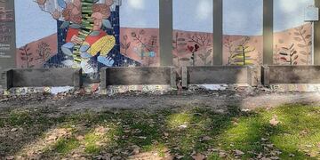 El mural dañado en el Parque Municipal