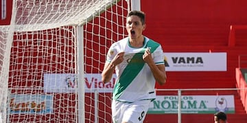 Cruz celebra el gol del triunfo de Banfield ante Unión de Santa Fe
