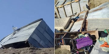 Una familia perdió todo luego de los fuertes vientos en Chubut.