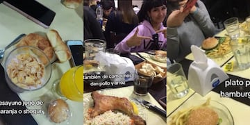 Se fueron de viaje de egresados a San Clemente y mostró todas las comidas del hotel