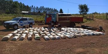 Nuevo golpe al tráfico de cereales ilegales en El Soberbio.