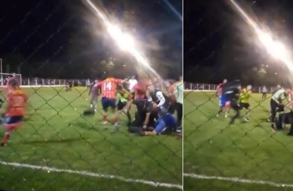 Video: impresionante batalla campal entre jugadores y policías por un partido de fútbol en Romang