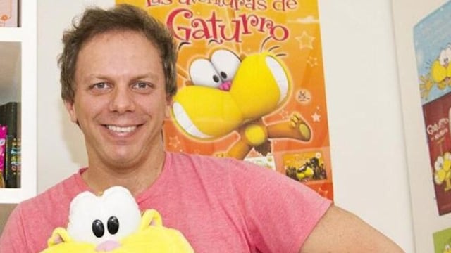 Nik con Gaturro, el dibujo que lo catapultó a la fama.